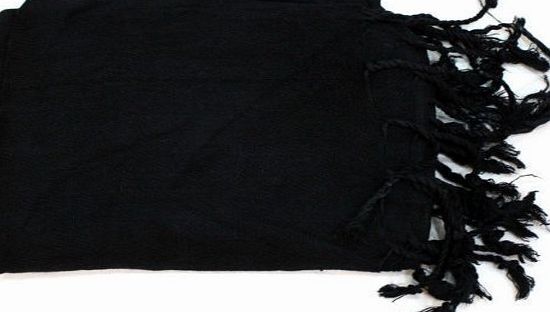 Bombay Collections Pashmina Various Colours Scarf Stole Wrap Christmas Gift (Black)