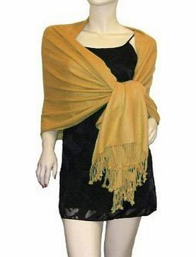 Bombay Collections Pashmina Various Colours Scarf Stole Wrap Christmas Gift (Gold)