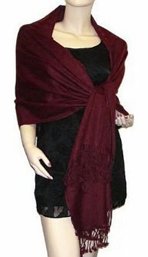 Bombay Collections Pashmina Various Colours Scarf Stole Wrap Christmas Gift (Maroon)