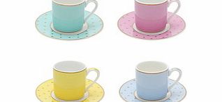 Bombay Duck Four Miss Darcy china espresso cups