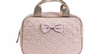 Bombay Duck Gigi pink quilted spotty vanity case