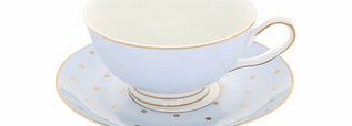 Bombay Duck Powder blue jade china teacup and saucer