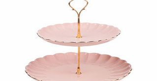 Bombay Duck Sweet pink and gold-tone cake stand
