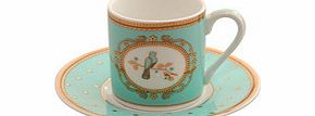 Bombay Duck Two jade china mint espresso cups and saucers