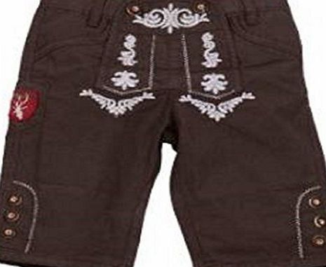 Bondi Traditional German Kids Leather Trousers Rebel Article No. 29997 - 105 brown, 1 year