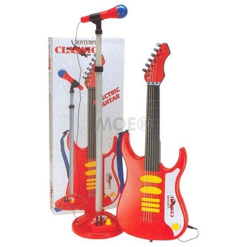 Electric Guitar with Amplifier and Microphone