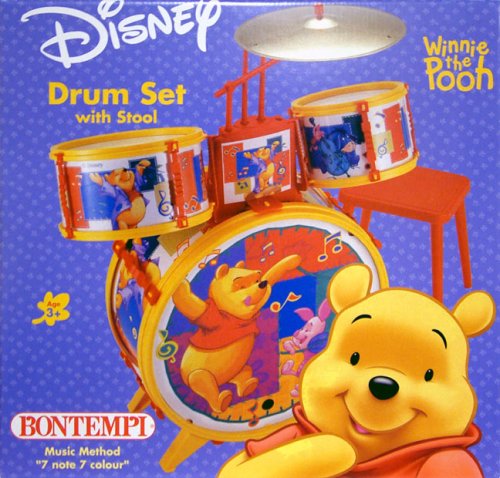 Bontempi Winnie The Pooh 4 piece Drum Set with Stool