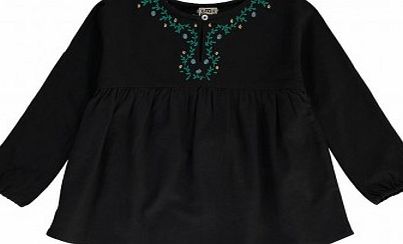 Bonton Embroidered Blouse with Buttons on the back