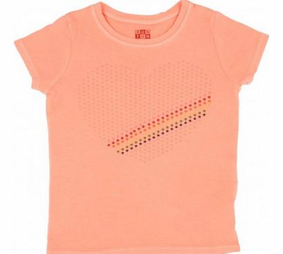 Heart T-shirt Peach `4 years,8 years