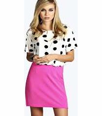 boohoo A Line Scuba Mini Skirt - pink azz10846