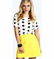 boohoo A Line Scuba Mini Skirt - yellow azz10846