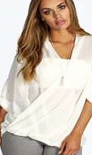 boohoo Abigail Woven Wrap Front Blouse - white pzz97715