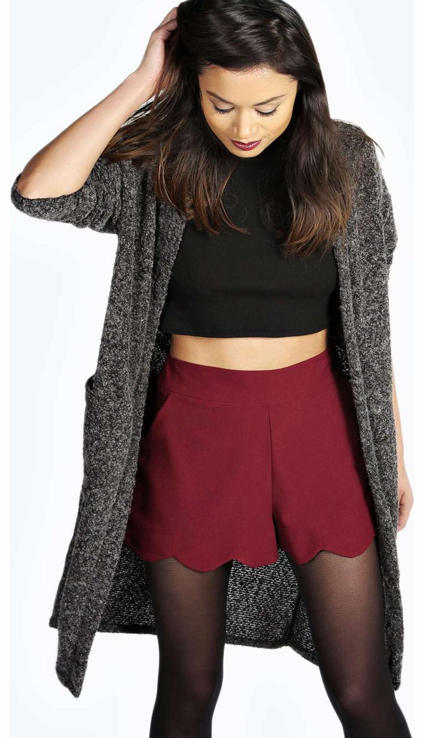 Ada Boucle Knit Maxi Cardigan - grey azz17746