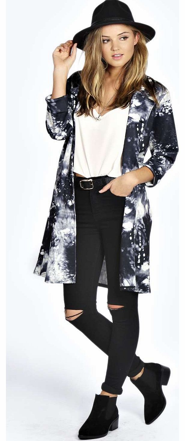 boohoo Alex Digital Print Duster Coat - multi azz17509