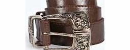 boohoo Alice Metal Tipped Western Belt - tan azz22134