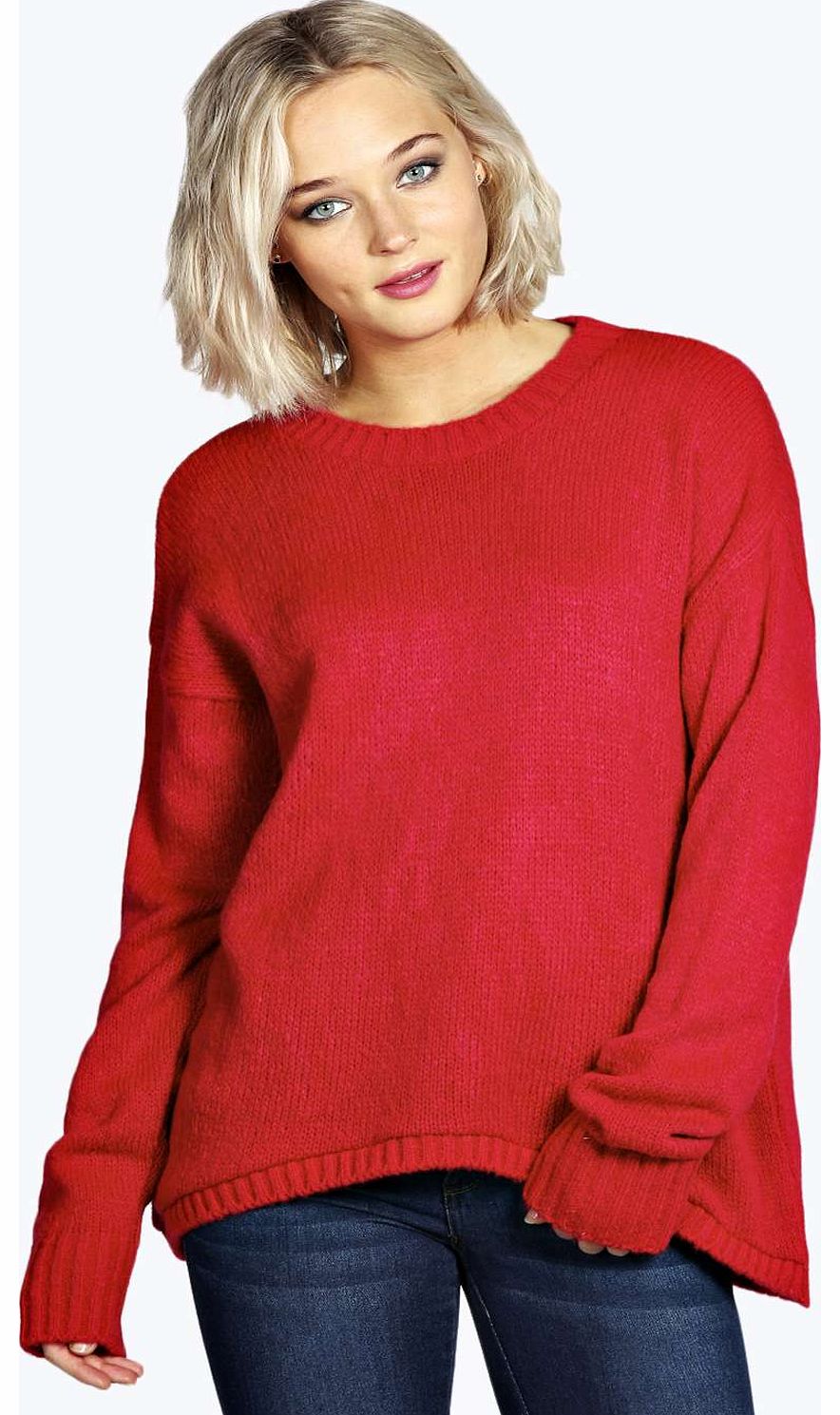 Alice Oversized Soft Knit Jumper - red azz16662