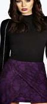 boohoo All Over Lace Asymmetric Mini Skirt - purple