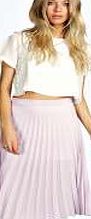 boohoo All Over Pleated Crepe Midi Skirt - lilac azz07575