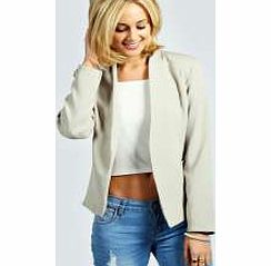 Amerie Collarless Tailored Blazer - cream azz44081