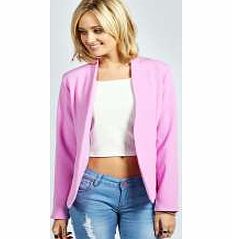 Amerie Collarless Tailored Blazer - lilac azz44081