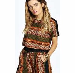 boohoo Amy Tribal Print Shell Top - multi azz20557