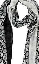 boohoo Animal Border Lightweight Scarf - white azz04379