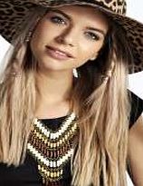 boohoo Animal Contrast Band Floppy Brim Hat - brown