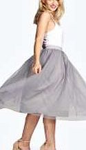 boohoo Anita Midi Length Full Net Tutu Skirt - grey