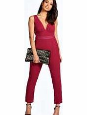 boohoo Anna Chiffon Strappy Detail Tapered Leg Jumpsuit