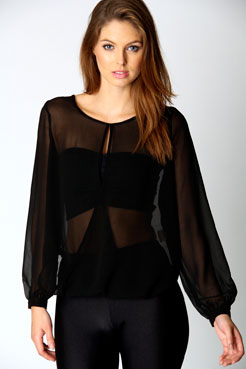 boohoo Anna Split Front Blouse Female