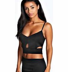 Annabelle Cut Out Detail Bralet - black azz34563