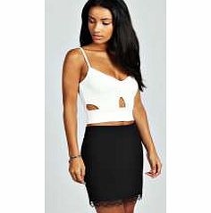 Annabelle Cut Out Detail Bralet - cream azz34563