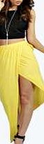 boohoo Asymmetric Hem Jersey Maxi Skirt - yellow azz05964