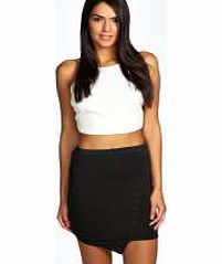 boohoo Asymmetric Hem Mini Skirt - black azz12180