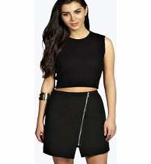 boohoo Asymmetric Hem Mini Skirt - black azz12819
