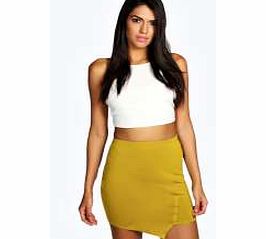 boohoo Asymmetric Hem Mini Skirt - olive azz12180