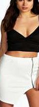 boohoo Asymmetric Zip Side Skirt - ivory azz13358