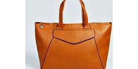 boohoo Aubrey Oversized Pocket Front Shopper Bag - tan