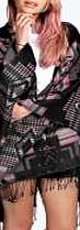 boohoo Aztec Cape - black azz14521