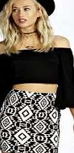 boohoo Aztec Print Mini Skirt - black czz99733