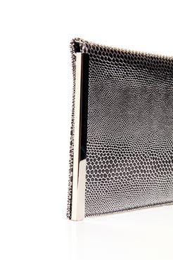 Boohoo Bailey Metallic Effect Snake Print Clutch