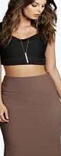 boohoo Bandage Midi Skirt - mocha azz05543