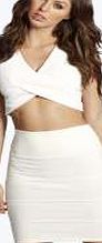 boohoo Bandage Mini Skirt - ivory azz05538