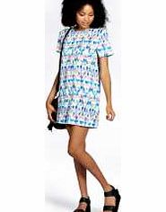 Becky Multi Coloured Aztec Short Sleeve Shift