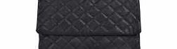 boohoo Bella Quilted Oversized PU Clutch - black azz24883
