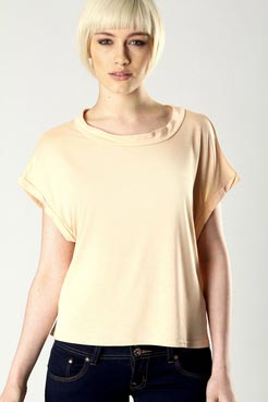 boohoo Billie Roll Sleeve T-Shirt Female