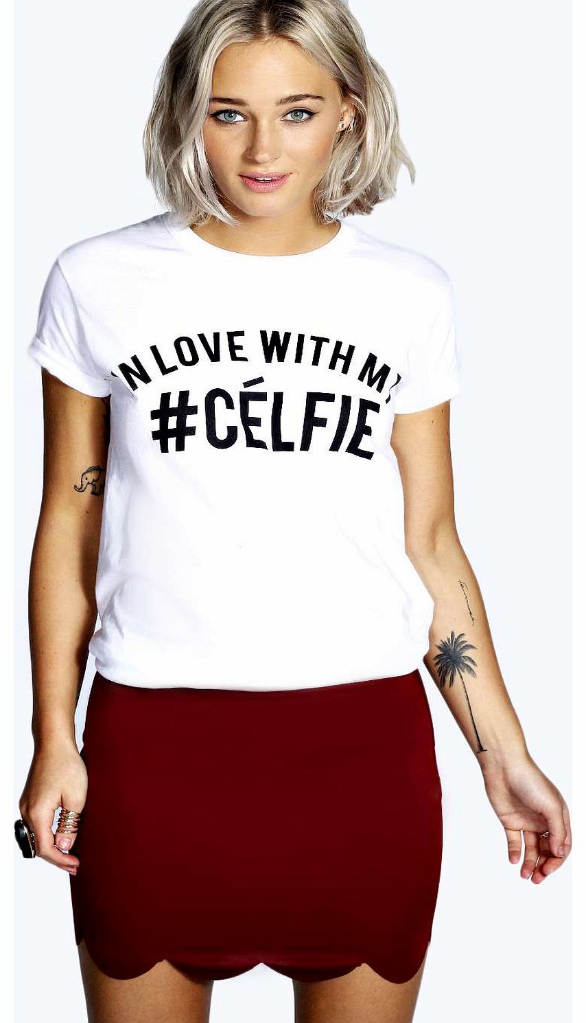 boohoo Blaire Scalloped Hem Mini Skirt - berry azz16020