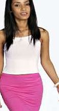 boohoo Block Colour Curve Hem Mini Skirt - pink azz05524