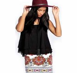 boohoo Boarder Print Mini Skirt - multi azz22350