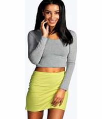 boohoo Bodycon Mini Skirt - lime azz08370